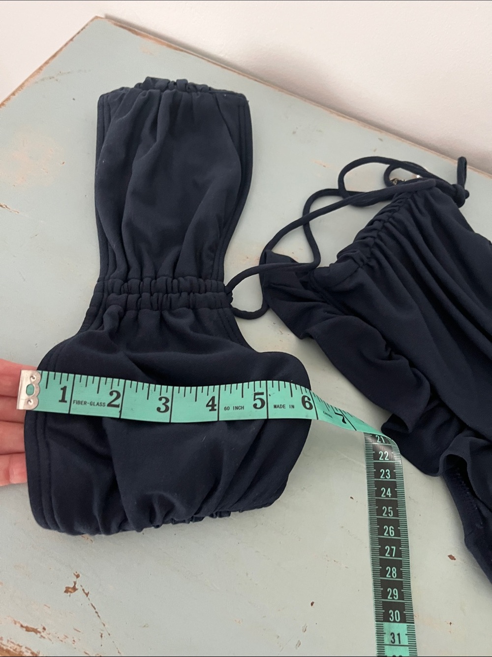 Juicy Couture Navy Ruffle Bandeau Bikini Small/Medium - Picture 10 of 15